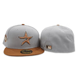 Gray Houston Astros Toasted Peanut Visor Green Bottom 2005 World Series Side Patch New Era 59Fifty Fitted