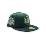 Emerald Green Chicago Cubs Dark Green Visor Gray Bottom 1990 All Star Game Side Patch New Era 59Fifty Fitted