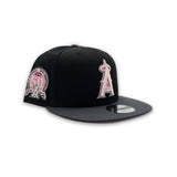 Black Los Angeles Dodgers Dark Gray Visor Pink Bottom 50th Anniversary Side Patch New Era 9Fifty Snapback