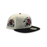 Off White Seattle Mariners Crows logo Black Visor Gray Bottom 30th Anniversary Side Patch New Era 59Fifty Fitted