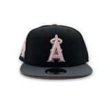 Black Los Angeles Dodgers Dark Gray Visor Pink Bottom 50th Anniversary Side Patch New Era 9Fifty Snapback