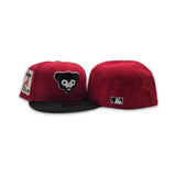 Red Chicago Cubs Black Visor Gray Bottom Be Alert Foul Balls Side Patch New Era Fitted