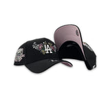 Black Los Angeles Dodgers Butterfly Logo Curved Brim Pink Bottom 50th Anniversary Side Patch New Era 9Forty Snapback
