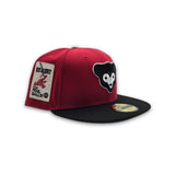Red Chicago Cubs Black Visor Gray Bottom Be Alert Foul Balls Side Patch New Era Fitted