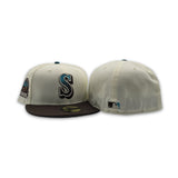 Off White Seattle Mariners Brown Visor Gray Bottom 30th Anniversary Side Patch New Era 59Fifty Fitted