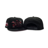Black Los Angeles Dodgers Flower Logo Red Bottom Dodger Stadium 50th Anniversary Side Patch New Era 9Fifty Snapback