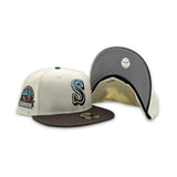 Off White Seattle Mariners Brown Visor Gray Bottom 30th Anniversary Side Patch New Era 59Fifty Fitted