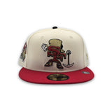 Off White San Francisco 49ers Red Visor Gray Bottom Faithful State Map Side Patch New Era 59Fifty Fitted