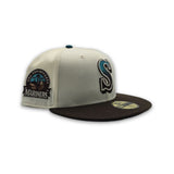 Off White Seattle Mariners Brown Visor Gray Bottom 30th Anniversary Side Patch New Era 59Fifty Fitted