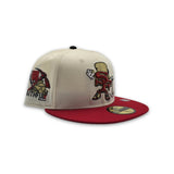 Off White San Francisco 49ers Red Visor Gray Bottom Faithful State Map Side Patch New Era 59Fifty Fitted