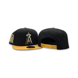 Black Los Angeles Dodgers Yellow Visor Gray Bottom 50th Anniversary Side Patch New Era 9Fifty Snapback
