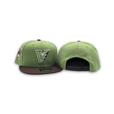 Matcha Green Arizona Diamondbacks Upside Down Logo Brown Visor Gray Bottom 1998 Inaugural Season Side Patch New Era 9Fifty Snapback