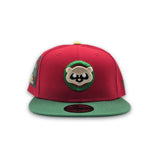 Red Chicago Cubs Kelly Green Visor Gray Bottom Be Alert Foul Balls Side Patch New Era 59Fifty Fitted