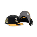 Black Los Angeles Dodgers Yellow Visor Gray Bottom 50th Anniversary Side Patch New Era 9Fifty Snapback