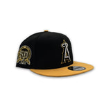 Black Los Angeles Dodgers Yellow Visor Gray Bottom 50th Anniversary Side Patch New Era 9Fifty Snapback