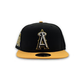 Black Los Angeles Dodgers Yellow Visor Gray Bottom 50th Anniversary Side Patch New Era 9Fifty Snapback