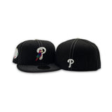 Black Philadelphia Phillies Parrot Logo Pink Bottom 100th Anniversary Side Patch New Era Fitted