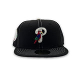 Black Philadelphia Phillies Parrot Logo Pink Bottom 100th Anniversary Side Patch New Era Fitted