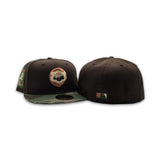 Brown Chicago Cubs Camo Visor Pink Bottom Be Alert Foul Balls Side Patch New Era 59Fifty Fitted