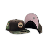 Brown Chicago Cubs Camo Visor Pink Bottom Be Alert Foul Balls Side Patch New Era 59Fifty Fitted