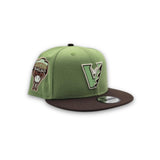 Matcha Green Arizona Diamondbacks Upside Down Logo Brown Visor Gray Bottom 1998 Inaugural Season Side Patch New Era 9Fifty Snapback