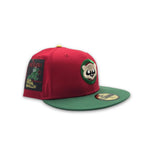 Red Chicago Cubs Kelly Green Visor Gray Bottom Be Alert Foul Balls Side Patch New Era 59Fifty Fitted
