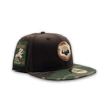 Brown Chicago Cubs Camo Visor Pink Bottom Be Alert Foul Balls Side Patch New Era 59Fifty Fitted