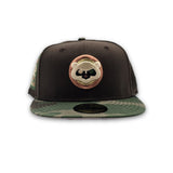Brown Chicago Cubs Camo Visor Pink Bottom Be Alert Foul Balls Side Patch New Era 59Fifty Fitted