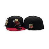 Black San Francisco 49ers Red Visor Gray Bottom Team Helmet Side Patch New Era 59Fifty Fitted