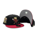 Black San Francisco 49ers Red Visor Gray Bottom Team Helmet Side Patch New Era 59Fifty Fitted