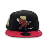 Black San Francisco 49ers Red Visor Gray Bottom Team Helmet Side Patch New Era 59Fifty Fitted