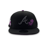 Black Atlanta Braves Rose Purple Bottom 2000 All Star Game Side Patch New Era 9Fifty Snapback