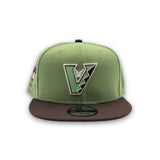 Matcha Green Arizona Diamondbacks Upside Down Logo Brown Visor Gray Bottom 1998 Inaugural Season Side Patch New Era 9Fifty Snapback