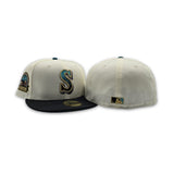 Off White Seattle Mariners Tonal Black Camo Visor Green Bottom 30th Anniversary Side Patch New Era 59Fifty Fitted