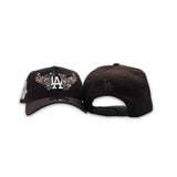 Brown Los Angeles Dodgers Butterfly Logo Curved Brim Pink Bottom 50th Anniversary Side Patch New Era 9Forty Snapback