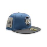 Sky Blue Chicago Cubs Storm Gray Visor Gray Bottom Be Alert Foul Balls Side Patch New Era 59Fifty Fitted