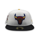 Matching White Chicago Bulls Black Visor Gray Bottom 1996 NBA Champions Side Patch New Era 59Fifty Fitted For For Miro 7