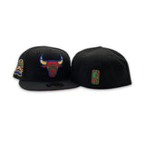 Matching Black Chicago Bulls Red Bottom 1996 NBA Champions Side Patch New Era 59Fifty Fitted For For Miro 7