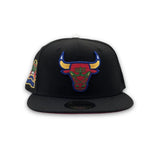 Matching Black Chicago Bulls Red Bottom 1996 NBA Champions Side Patch New Era 59Fifty Fitted For For Miro 7