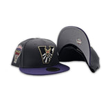 Dark Gray Upside Down Arizona Diamondbacks Dark Purple Visor Gray Bottom 1998 Inaugural Season New Era 59Fifty Fitted