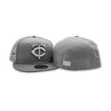 Gray Minnesota Twins Storm Gray Visor Gray Bottom HHH Metrodome Side Patch Halloween Pack New Era 59Fifty Fitted