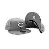 Gray Minnesota Twins Storm Gray Visor Gray Bottom HHH Metrodome Side Patch Halloween Pack New Era 59Fifty Fitted