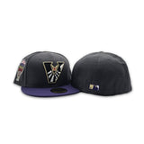 Dark Gray Upside Down Arizona Diamondbacks Dark Purple Visor Gray Bottom 1998 Inaugural Season New Era 59Fifty Fitted