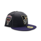 Dark Gray Upside Down Arizona Diamondbacks Dark Purple Visor Gray Bottom 1998 Inaugural Season New Era 59Fifty Fitted