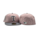 Pink Rouge Texas Rangers Dark Gray Visor Gray Bottom 2024 All Star Game Side Patch New Era 59Fifty Fitted