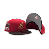 Red Cleveland Indians Brown Visor Gray Bottom Inaugural Season 1994 Jacobs Field Side Patch 59fifty Fitted