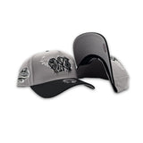 Gray New York Yankees Butterfly Logo Black Curved Brim Gray Bottom 2003 World Series Side Patch New Era 9Forty Snapback