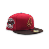 Red Cleveland Indians Brown Visor Gray Bottom Inaugural Season 1994 Jacobs Field Side Patch 59fifty Fitted