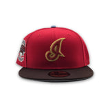 Red Cleveland Indians Brown Visor Gray Bottom Inaugural Season 1994 Jacobs Field Side Patch 59fifty Fitted