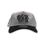 Gray New York Yankees Butterfly Logo Black Curved Brim Gray Bottom 2003 World Series Side Patch New Era 9Forty Snapback